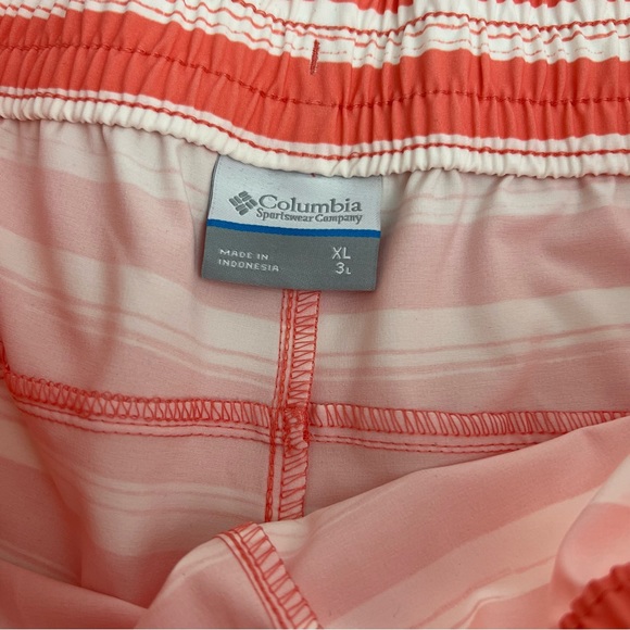 Columbia Omni-Shade NWT 3” Inseam Coral Striped Running Shorts - Picture 5 of 6